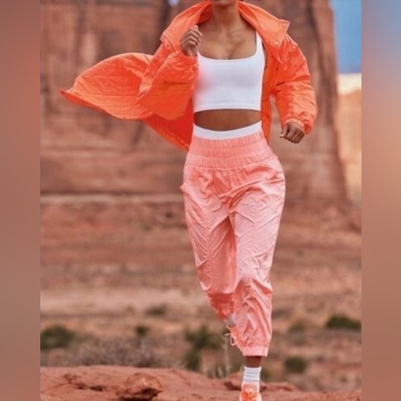 FP Movement by Free People Pants - FP Movement by Free People Bright Coral Track Jogger  parachute Pants